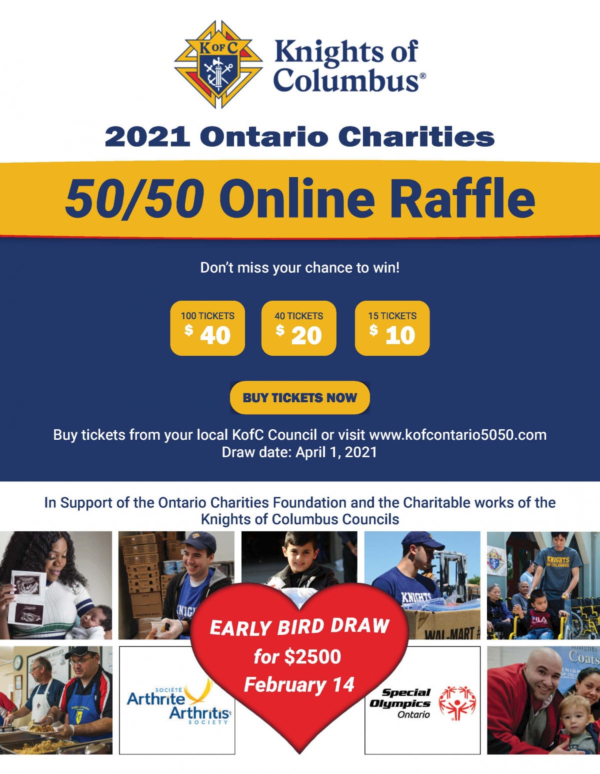 50/50 Raffle – Ontario Knights Of Columbus