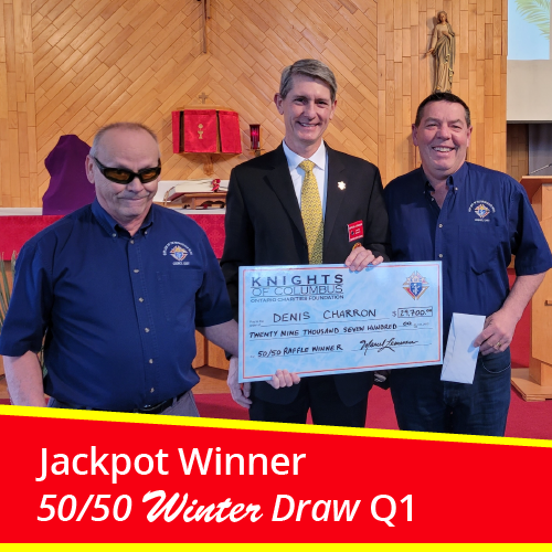 Jackpot Winner KofCOntario5050 Winter Draw Q1 - March 2022