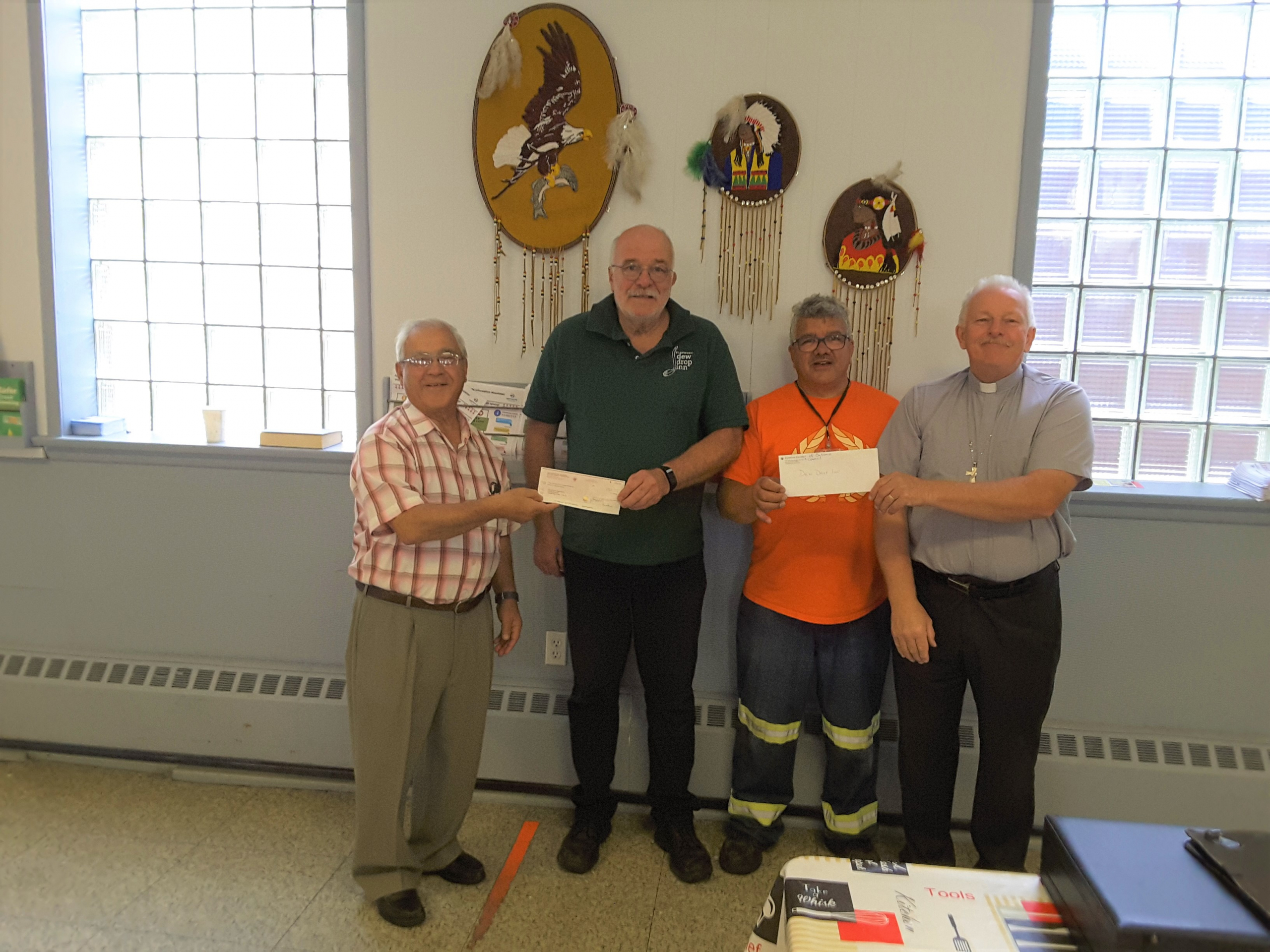 KofC council 1447 donation to Dew Drop Inn July, 2022