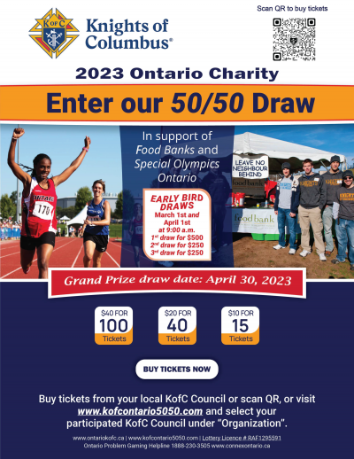 50/50 Raffle – Ontario Knights Of Columbus