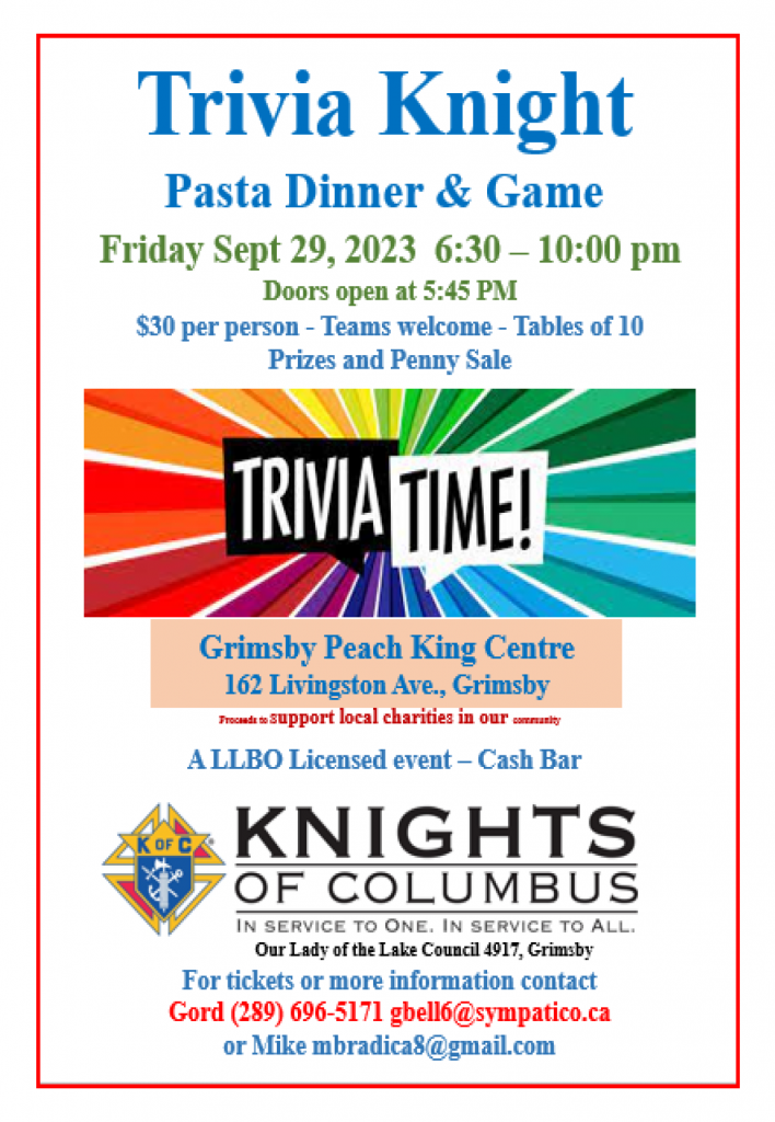 KofC Council 4917 "Trivia Knight" Fundraiser