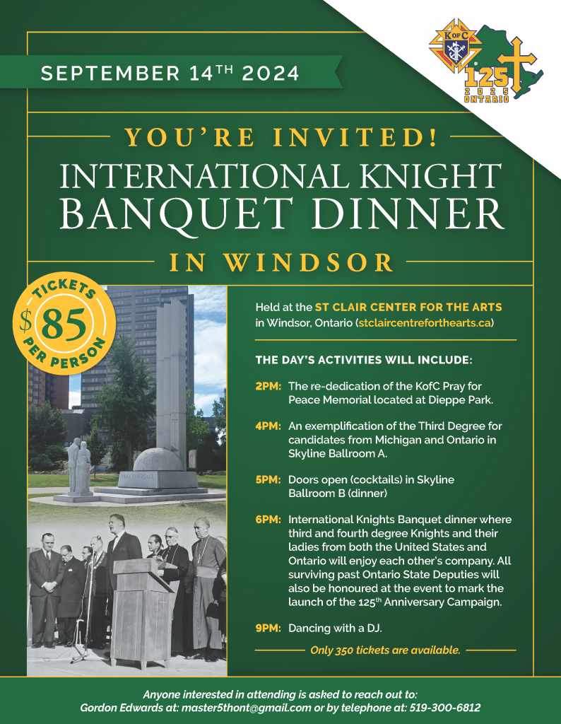 International Knight Banquet Dinner in Windsor