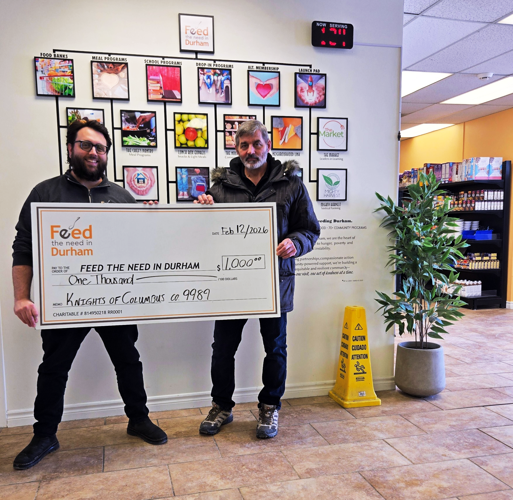 Council 9989 donation to Feed the Need in Durham